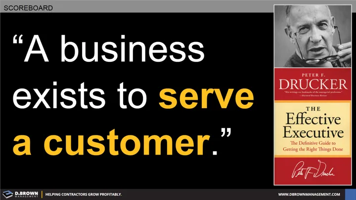 Quote: A business exists to serve a customer. Peter F. Drucker