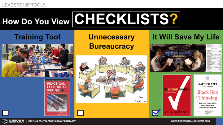 Leadership Tools: How Do You View Checklists?