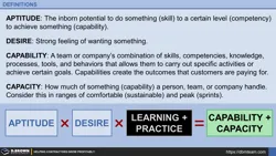 Summary Definition: Aptitude X Desire X Learning and Practice = Capability and Capacity Thumbnail