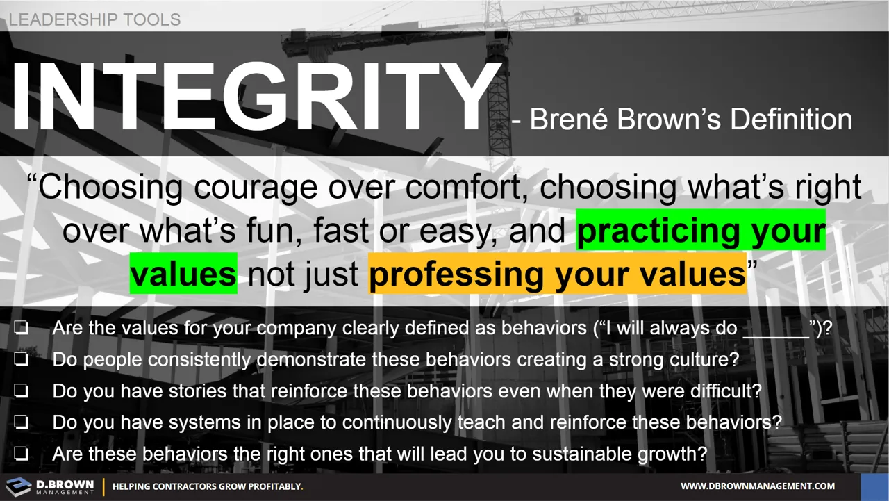 Definition of Integrity | D. Brown Management