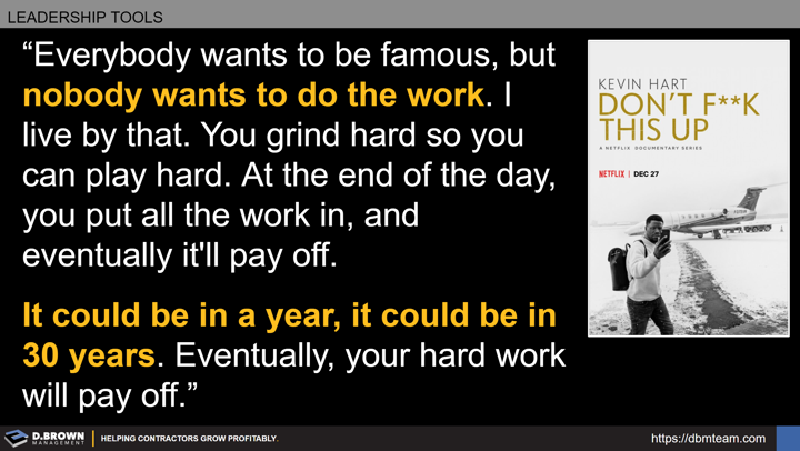 Leadership Tools: Quote by Kevin Hart. Book: Don't F**K This Up by Kevin Hart.
