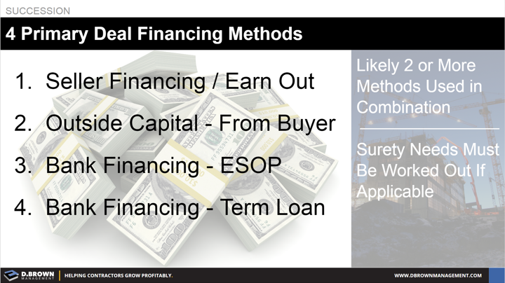 Succession: 4 Primary Deal Financing Methods.