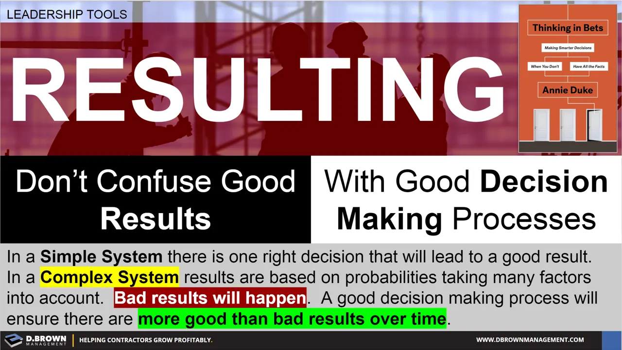 Changing a Good Decision Making Process Based on Results | D. Brown ...