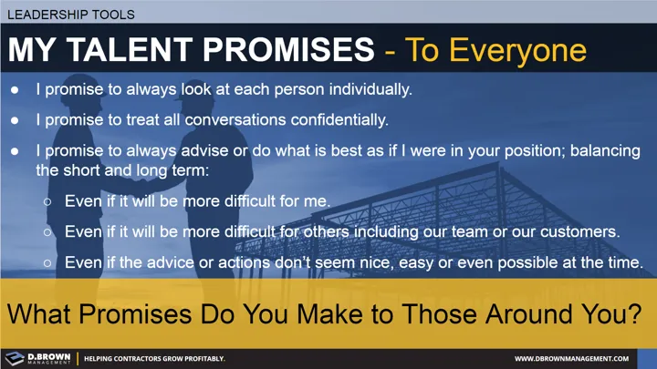 Colleague Promise My Talent Promise - To Everyone | D. Brown Management